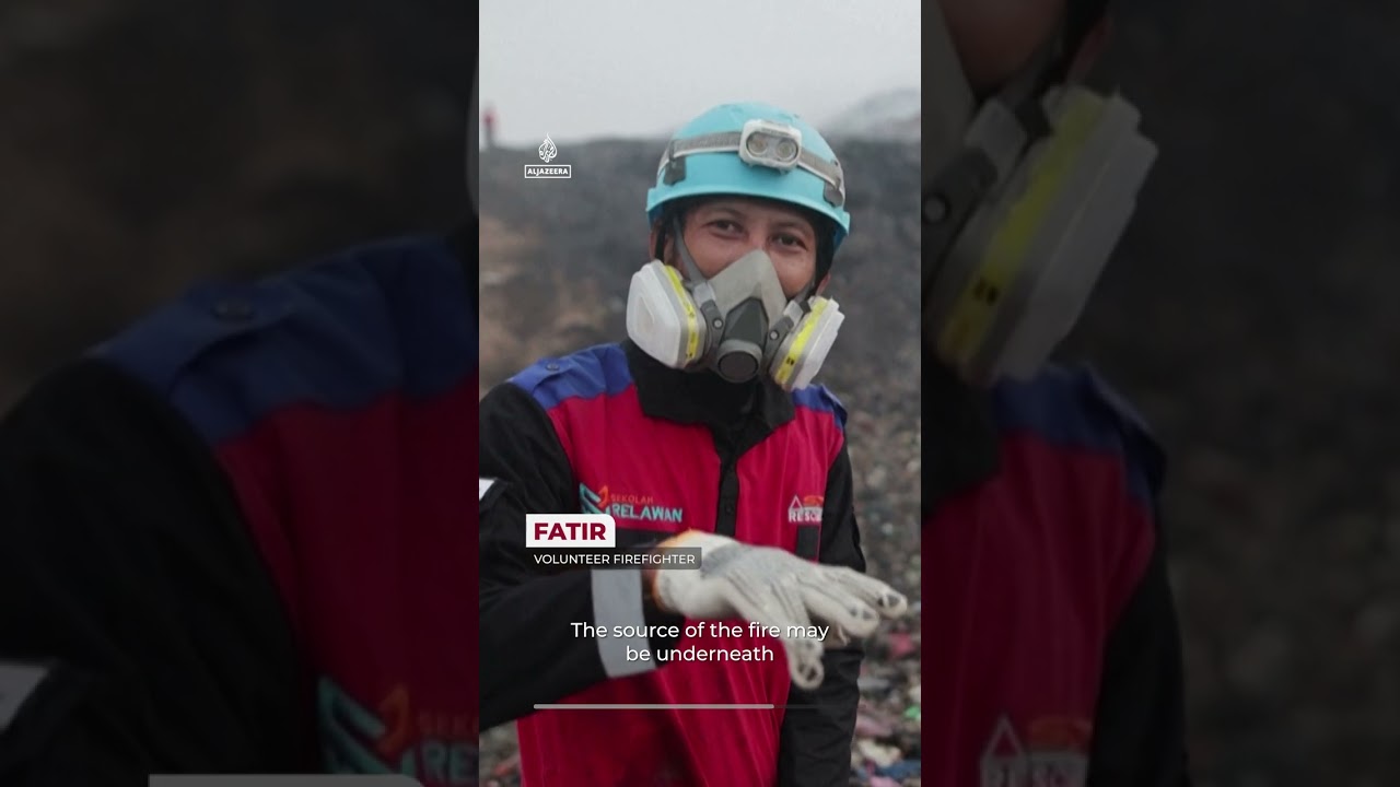 Indonesia battles landfill fire near Jakarta as helicopters join firefighting effort | #AJ shorts