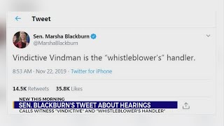 Sen. Marsha Blackburn Tweet criticizes impeachment witness