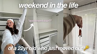 I moved out at 22! spend the weekend with me putting furniture together + apartment tour!! ✨