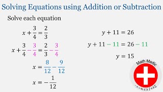 Solving Equations with Addition or Subtraction Round 2 (Intro Algebra #42)