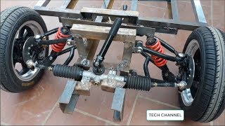 TECH - Electric car with oil disc brakes part 4 - Car steering system