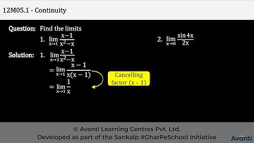 12M05.1 Intro + Revision + CV1 Continuity
