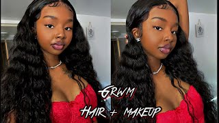 GRWM | CLASSY SEXY LOOSE CURLS + NATURAL GLAM | Ft Missy Hair Boutique screenshot 5
