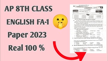 Ap 8TH Class English Fa1 Question important paper Cba-1#english #importantquestions #fa1englishpaper