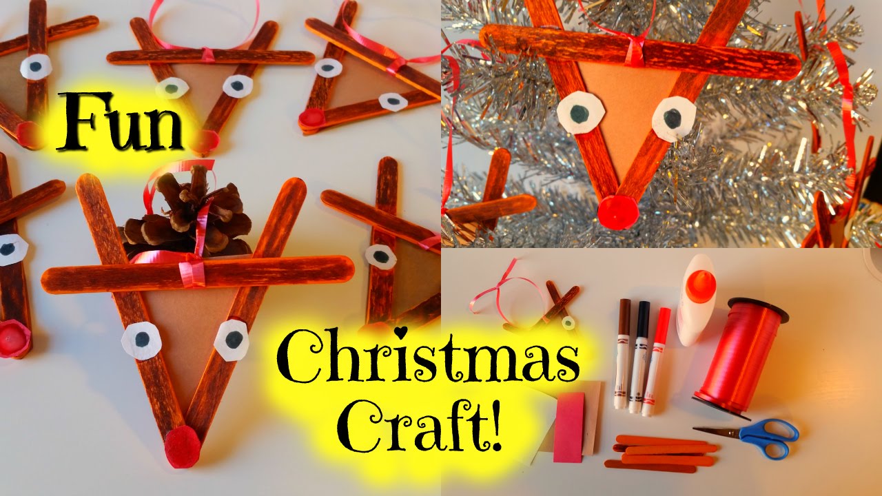 Popsicle Stick Reindeer Christmas Ornament for Kids