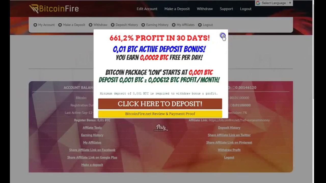 Bitcoinfire net Free bouns Bitcoin 0 01 BTC fire box - YouTube