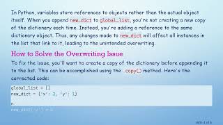 How to Fix the Overwriting Issue When Appending to a Python Global List of Dictionaries