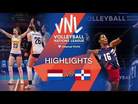 Netherlands vs. Dominican Republic - FIVB Volleyball Nations League - Women - Match Highlights, 17/0