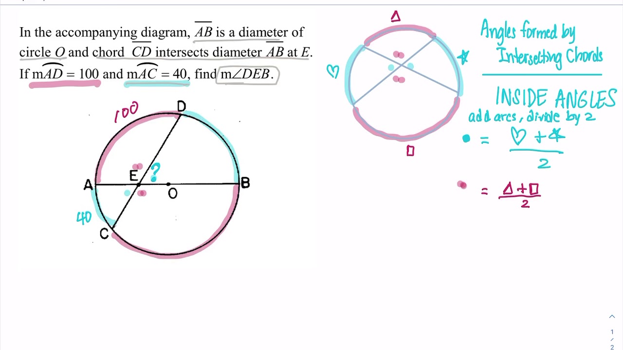 intersecting chords common core geometry homework answers