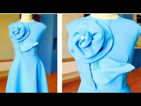 Video Thiết kế đầm hoa hồng kiểu 2 / how to make a flower... - youtube