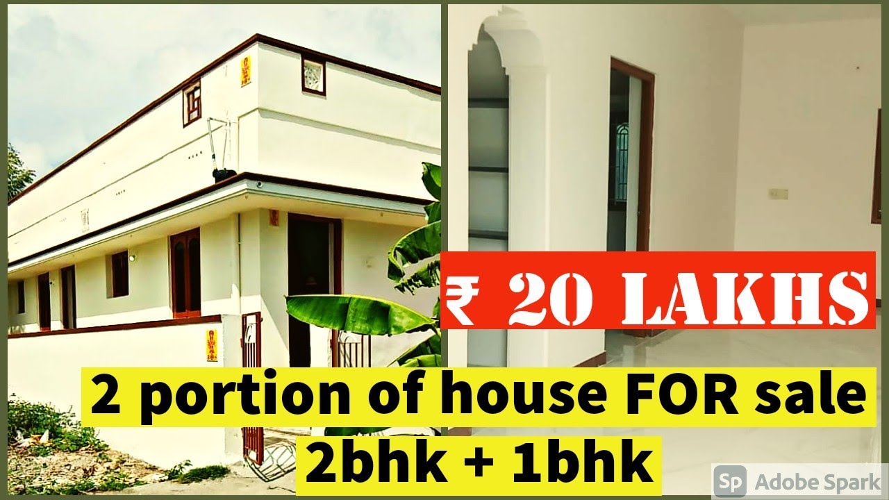 2 portions of house for sale in pollachi rcc building 2 bhk +1bhk urgent sale 20 lakhs 3 cents