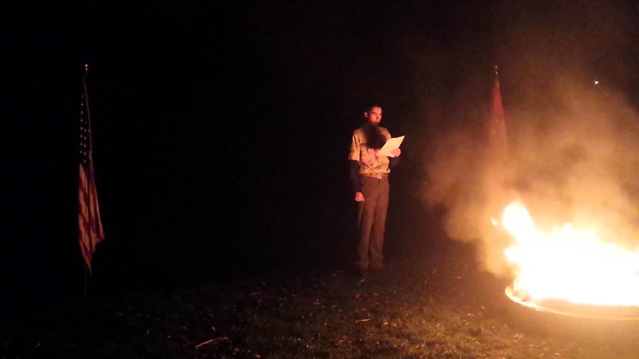 Boy Scout Troop 56 Semi-annual Flag Retirement Ceremony - YouTube