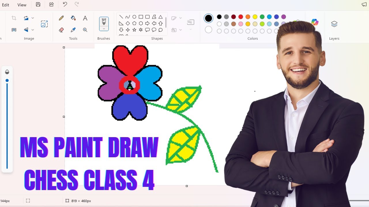 MS PAINT CLASS 4TH DRAW BEAUTIFUL FLOWER