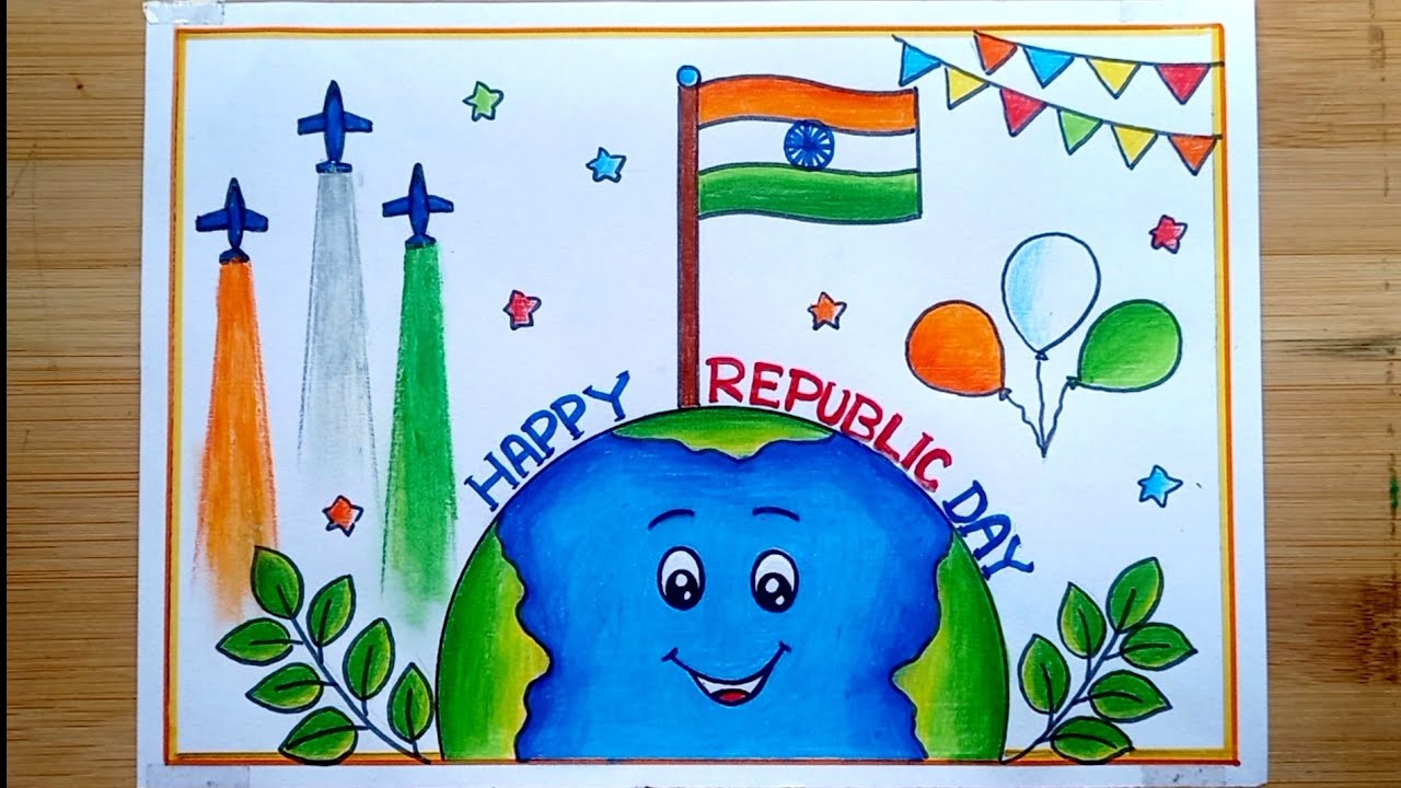 Republic Day Easy Drawing/Happy Republic Day Drawing/How To Draw Republic Day Poster Drawing Easy 