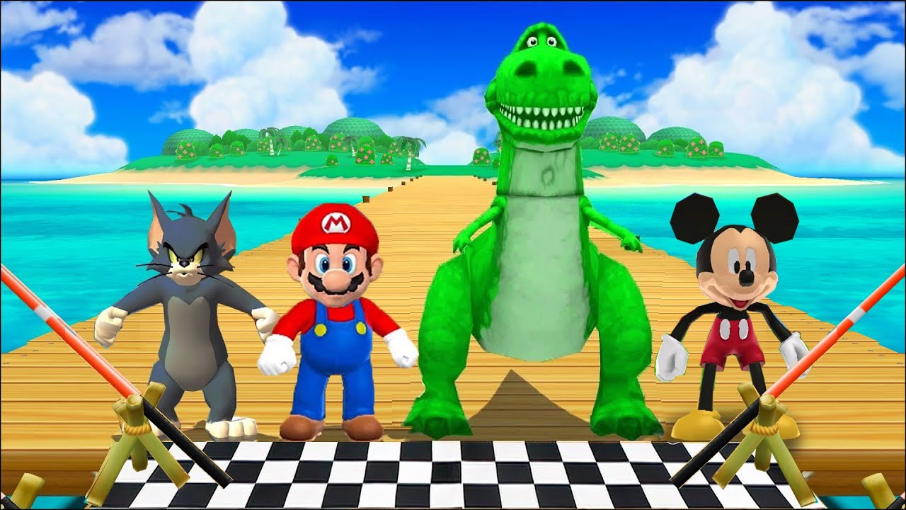 Mario Party 9 MiniGames Tom Vs Mario Vs Rex Vs Mickey Mouse (Master Difficulty)