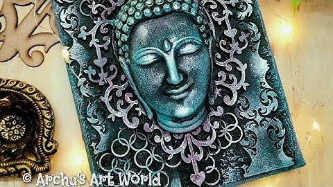 Learn Step by step Mixed Media Altered Canvas || Buddha on canvas || Mixed Media for beginners