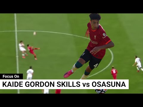 Kaide Gordon gave Osasuna a real headache before being replaced at the break | Liverpool vs Osasuna