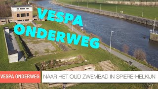 Vespa Gts125 Trip To The Ruins Of An Old Outdoor Swimming Pool