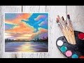 Видео урок Как нарисовать закат пастелью! Картина за 10 минут! #Dari_Art
