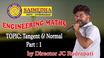 Tangent & Normal Part 1 for  ECET by Director Rudrapati JC Sir