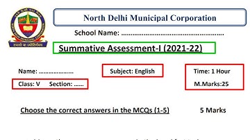 Class 5 English Paper Solution summative assessment 1 ‎@KNOWLEDGE KINGDOM Solution MCD paper