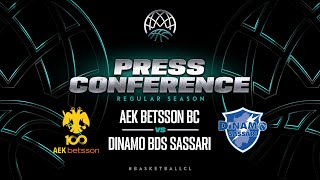 AEK BETSSON BC v Banco di Sardegna Sassari - Press Conference | BCL 2023