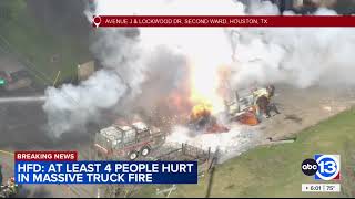 4 people injured in truck fire at scrap yard in Second Ward according to Houston Fire Department