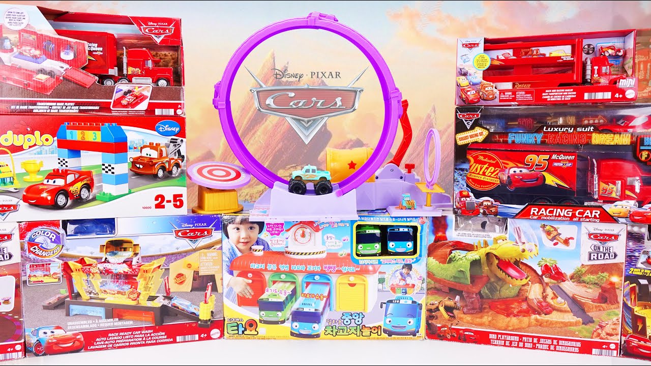 Disney Pixar Cars Unboxing Review | Lightning McQueen | Mattel Disney Pixar Cars Glow Racers Playset