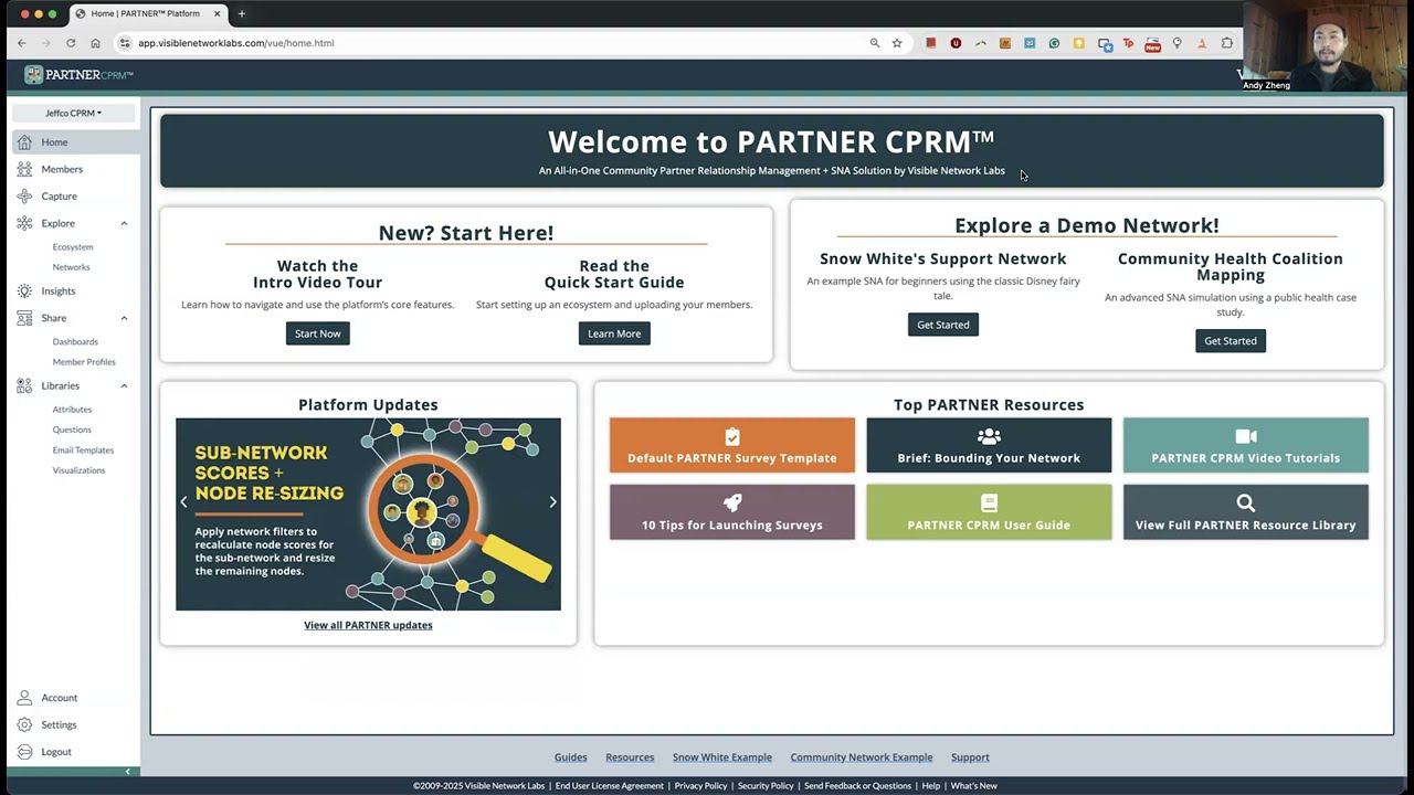 Network Scores and Charts & Tables Video Tutorial: PARTNER CPRM™ by Visible Network Labs