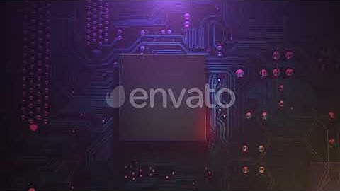 Cyberpunk animation background with computer chip and neon lights | Motion Graphics - Envato ele...