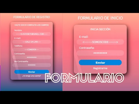 Formulario de login y registro  para  web  con  HTML  y CSS.