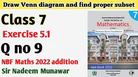 Class 7 Exercise 5.1 Q no 9 NBF Maths Ex 5.1 Federal  Maths find Subsets in sets Sir Nadeem Munawar
