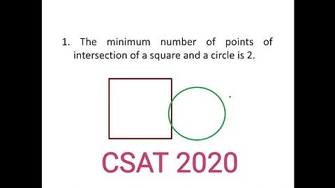 1. number of points of intersection of a square and a circle is 2.  The number of points of ..