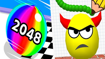 Ball run 2048 VS Draw to Smash-All Level gameplay android iOS_new update apk 