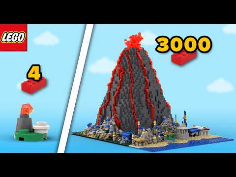 LEGO Volcano Eruption From 4 to 3000 Parts | Comparison
