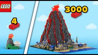 LEGO Volcano Eruption From 4 to 3000 Parts | Comparison