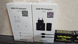 СУПЕР ПУПЕР🔥 "БЫСТРАЯ" зарядка🔌45W PD SAMSUNG, с Wildberries. РАСПАКОВКА. ТЕСТ.