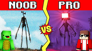 SIREN HEAD VS TV HEAD Build Battle In Minecraft - NOOB VS PRO CHALLENGE - Maizen Mizen Mazien Parody