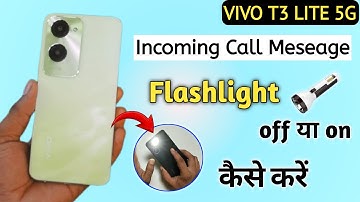 Vivo t3 lite notification light on/off kaise karen,incoming call flashlight setting Vivo t3 lite 5g