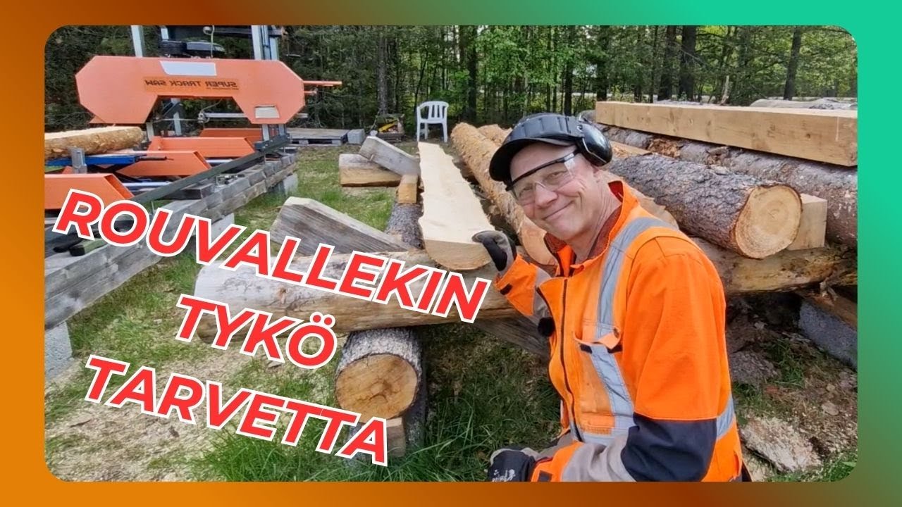 Otetaan polttopuuksi menossa olleita pöllejä parempaan käyttöön tukkivannesahalla