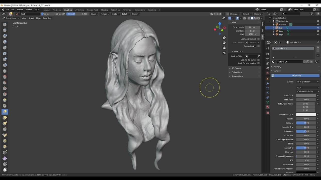 daily blender head sculpt 13 8 2020