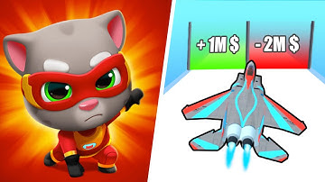 Talking Tom Hero Dash  VS Plane Evolution - Gameplay Walkthrough - All Levels IOS, Android (Ep- 10)