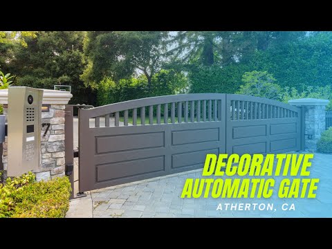 Decorative custom driveway gates with LiftMaster openers, Atherton