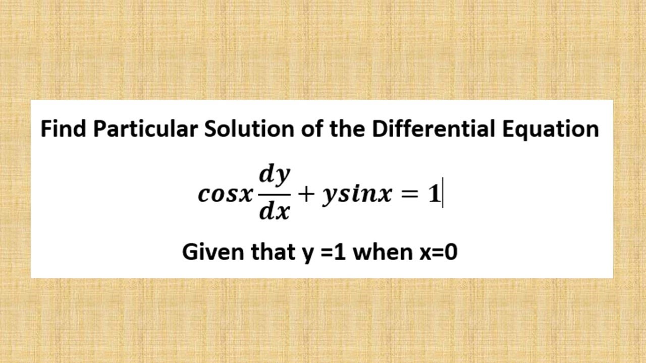 Integration Factor Method e15 YouTube Integration factor method e15 youtube