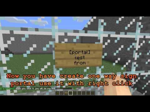 Minecraft plugin Sign-portals Tutorial