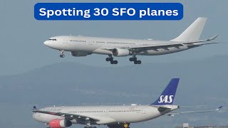 30 FLIGHT TAKEOFFs and LANDINGs at SFO  Plane Spotting San Francisco International