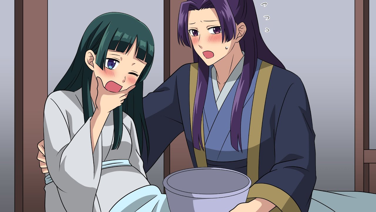 【薬屋のひとりごと】猫猫（まおまお）が妊娠後のつわりで苦しみ、壬氏（じんし）が優しく看病したらどうなるのか？壬猫夫婦に赤ちゃんが生まれるまでの出産感動物語【アニメ】