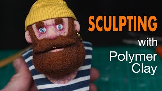 Sculpting a Pirate with polymer clay , felt and fabric ( Timelapse )