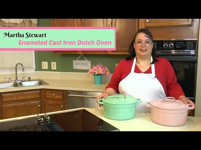 Martha Stewart - Make your cookware collection pretty in pink with Martha's  enameled cast iron pot from Macy's. This gorgeous 4-quart round Dutch oven  is a one-pot-stop for casseroles, slow-cooked stews, and