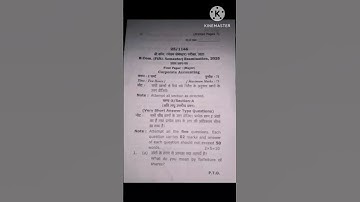 MGKVP B.Com 5th Sem Corporate Accounting || Question Paper 2022-23 || Important PYQs & Solutions